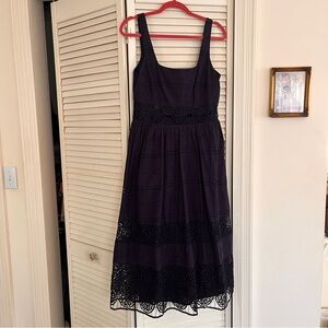 ASOS Navy blue Midi Dress with beautiful lace inserts.